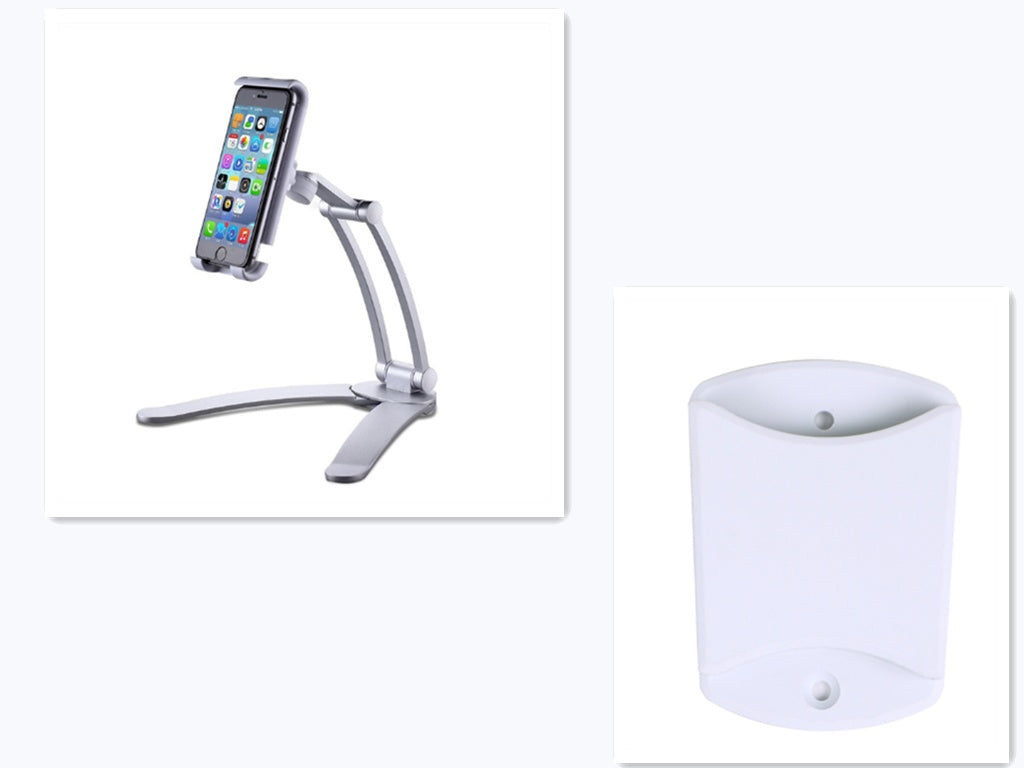 JMT-319882 Aluminum Alloy Adjustable Tablet Stand for 5-10.5 Inch Devices, 360-Degree Rotation, Sturdy Design