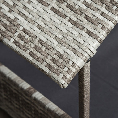 JMT-319882 Rattan Outdoor Dog House with Canopy for Small and Medium Dogs, Waterproof Cushion Included