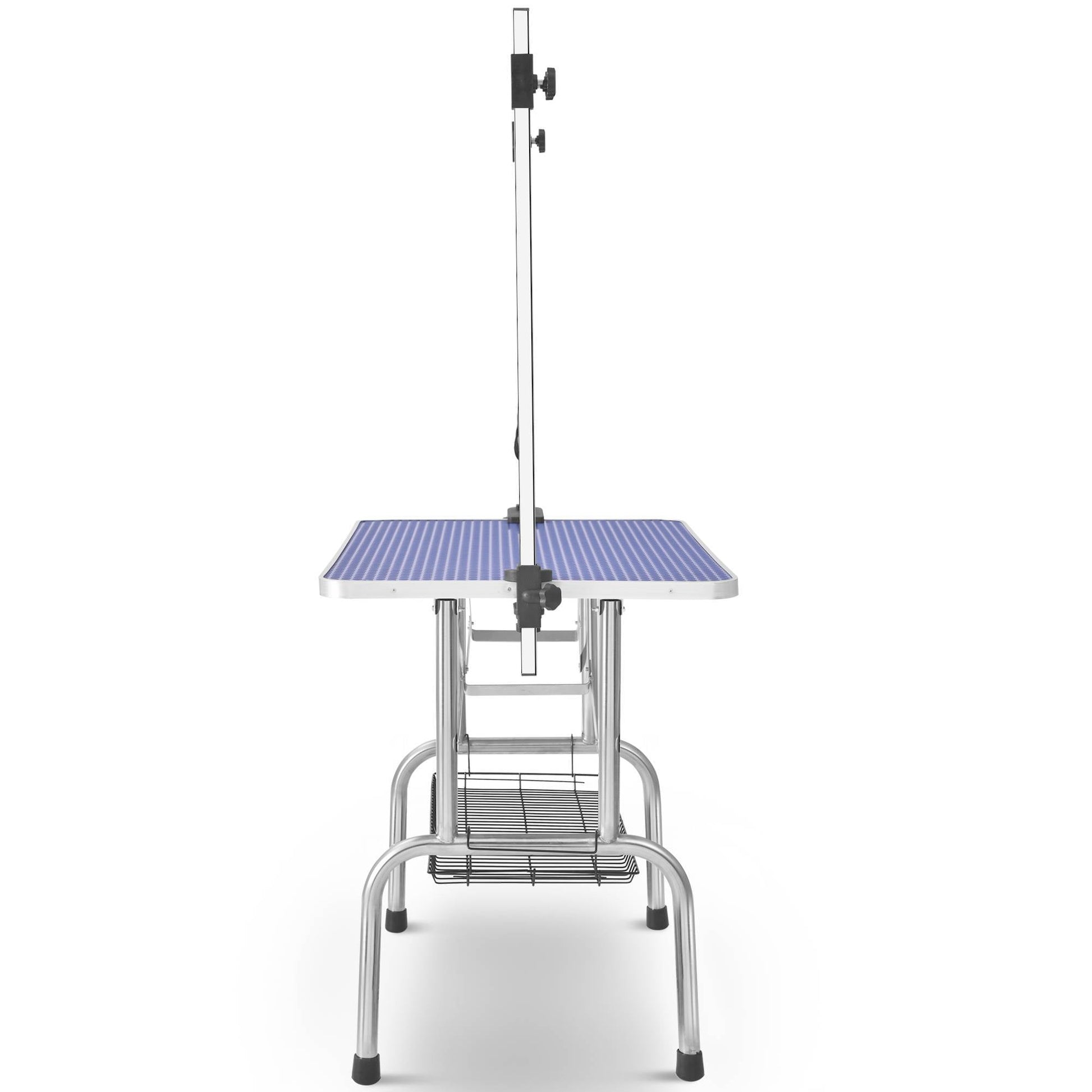 JMT-319946 Heavy Duty Stainless Steel Folding Pet Grooming Table with Adjustable Arm and Rubber Surface