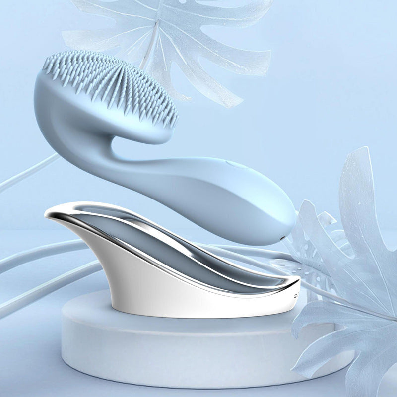 JMT-320010 Wireless Charging Silicone Waterproof Facial Cleansing Device with Massaging Function