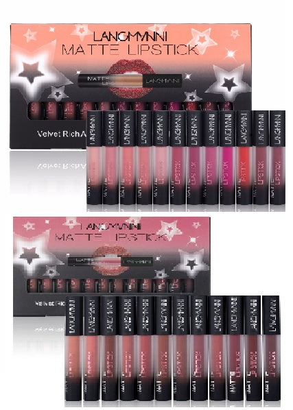 JMT-320138 Matte Waterproof Long-lasting Velvet Lipstick Set - 12 Colors for Smooth, Hydrated Lips