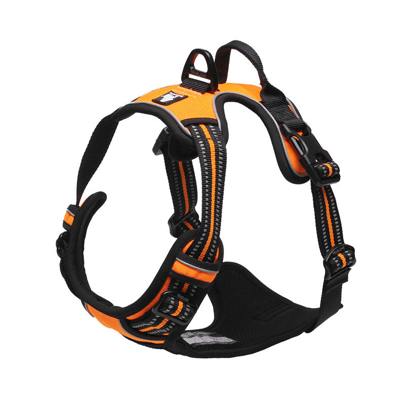 JMT-320202 Comfortable Adjustable Chest Harness for Large Dogs with Reflective Strips