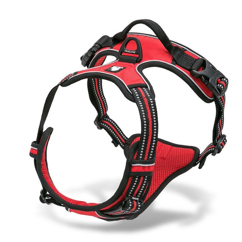 JMT-320202 Comfortable Adjustable Chest Harness for Large Dogs with Reflective Strips