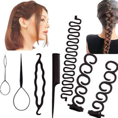 JMT-320394 Fishbone Wave Braider for Ethnic and Women's Hairstyles - Black and Brown Colors