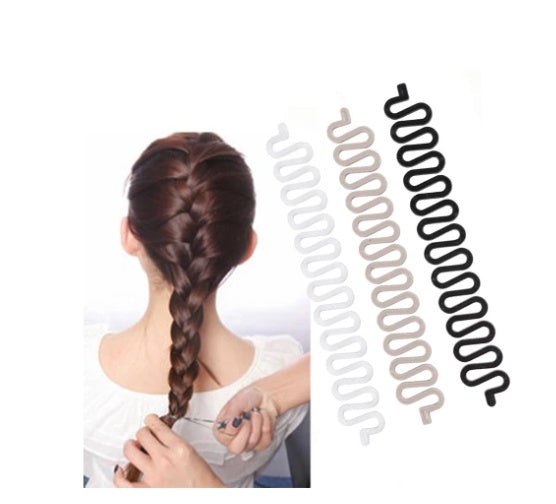 JMT-320394 Fishbone Wave Braider for Ethnic and Women's Hairstyles - Black and Brown Colors