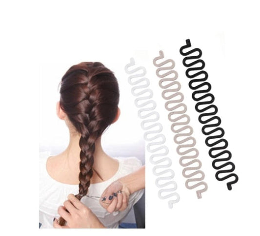 JMT-320394 Fishbone Wave Braider for Ethnic and Women's Hairstyles - Black and Brown Colors