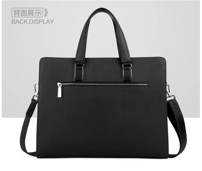 JMT-320842 Classic Zipper Laptop Briefcase in PU Leather for Business Use
