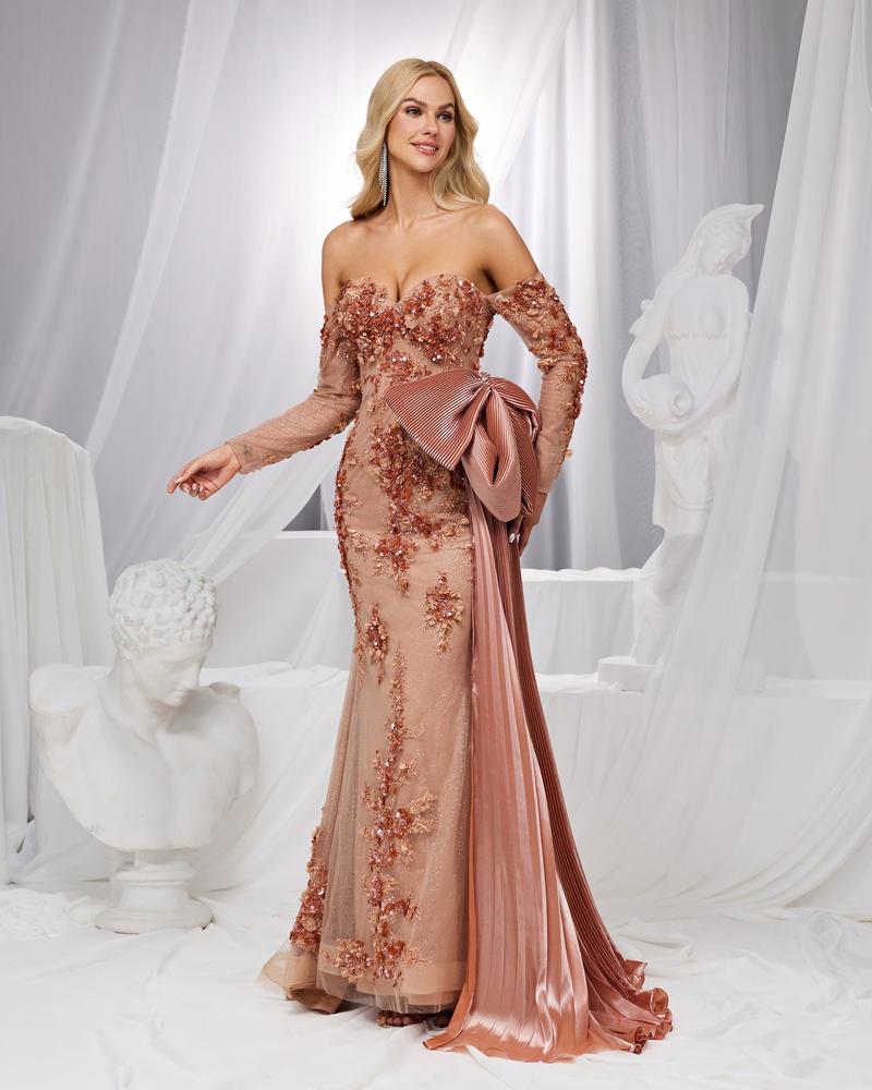 JMT-321098 Elegant Brown Evening Dress for Women - Style SH0184