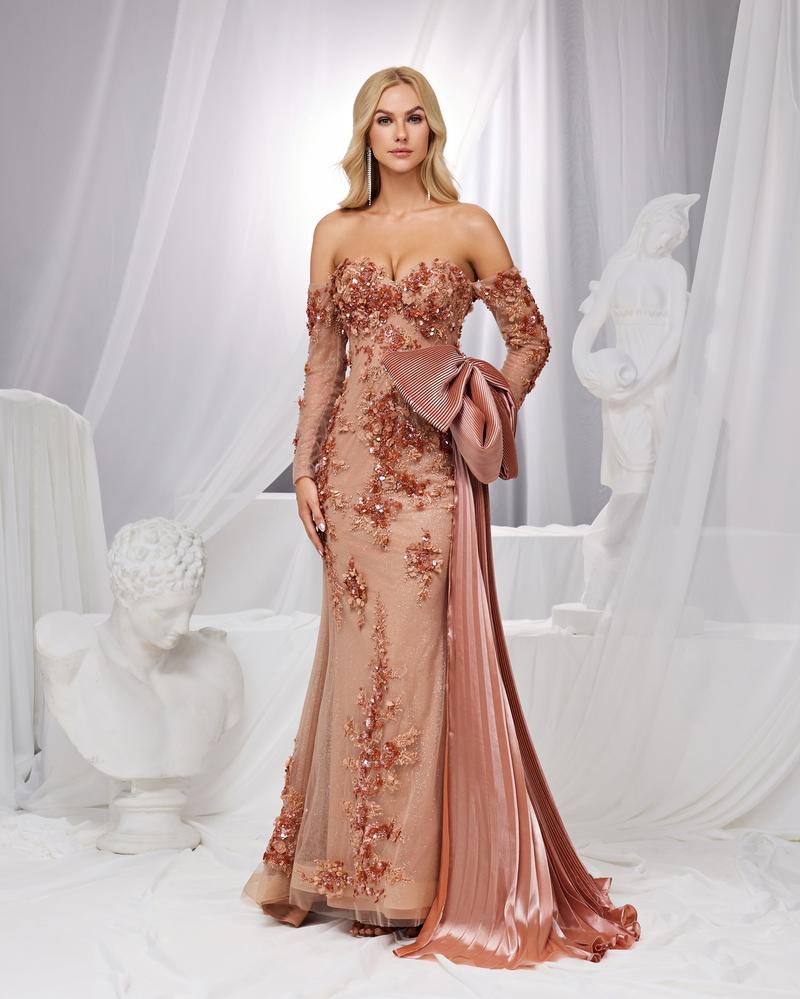 JMT-321098 Elegant Brown Evening Dress for Women - Style SH0184