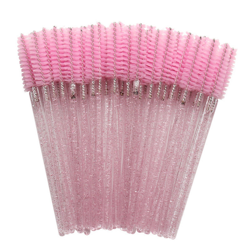 JMT-321290 Disposable Eyelash Brushes with Crystal Rod - 50 Pack