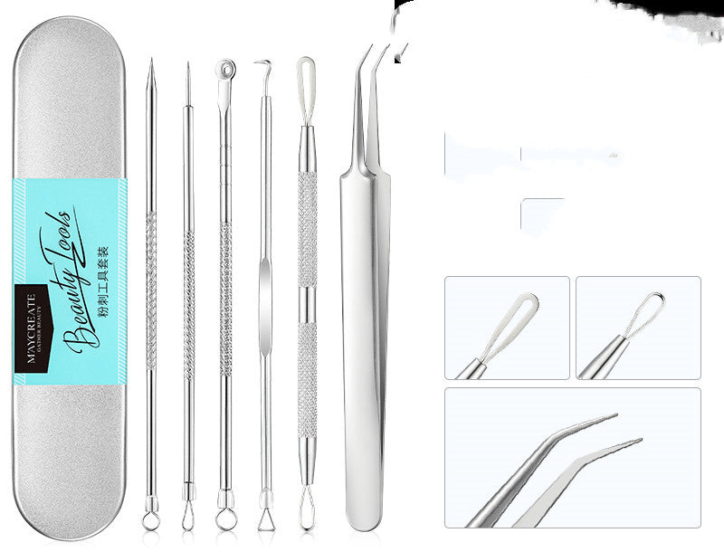 JMT-321418 Acne Removal Tool Set with Various Clips and Needles for Comprehensive Skin Care