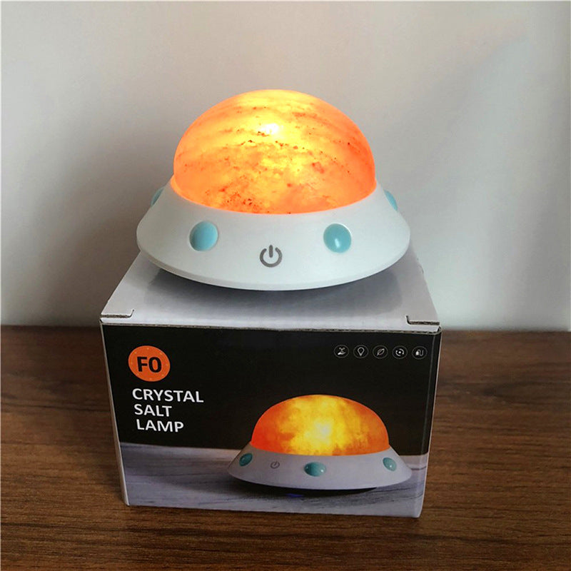 JMT-321674 UFO Shaped Himalayan Crystal Salt Lamp for Ambient Wellness and Decor