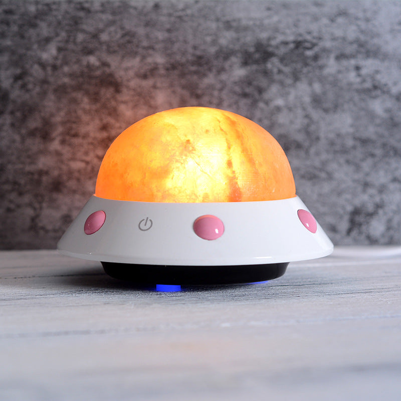 JMT-321674 UFO Shaped Himalayan Crystal Salt Lamp for Ambient Wellness and Decor