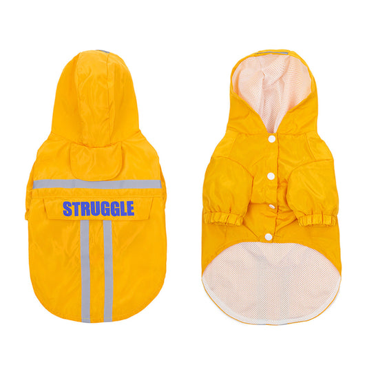 JMT-321930 Waterproof Hooded Pet Raincoat with Reflective Strips for Dogs - Available in Multiple Sizes and Colors