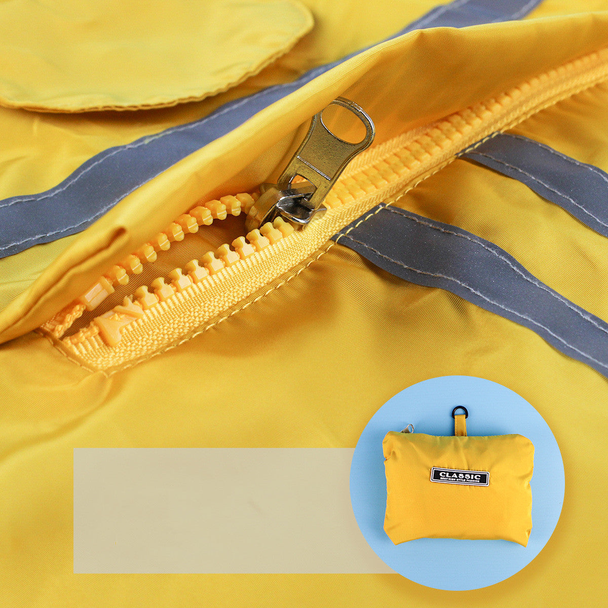 JMT-321930 Waterproof Hooded Pet Raincoat with Reflective Strips for Dogs - Available in Multiple Sizes and Colors