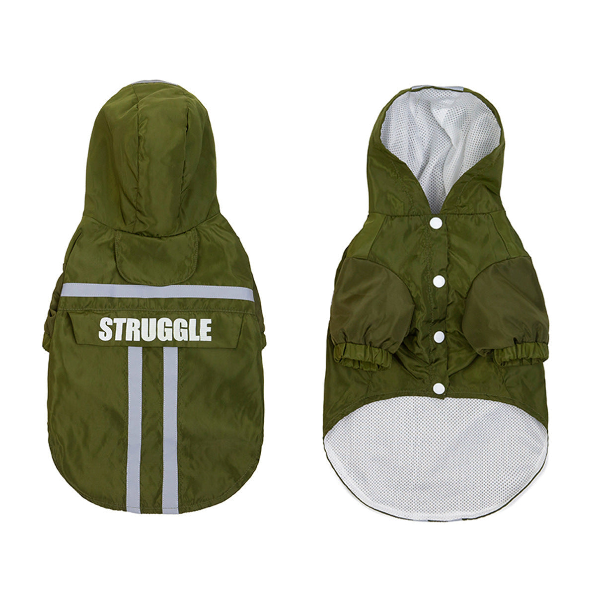 JMT-321930 Waterproof Hooded Pet Raincoat with Reflective Strips for Dogs - Available in Multiple Sizes and Colors