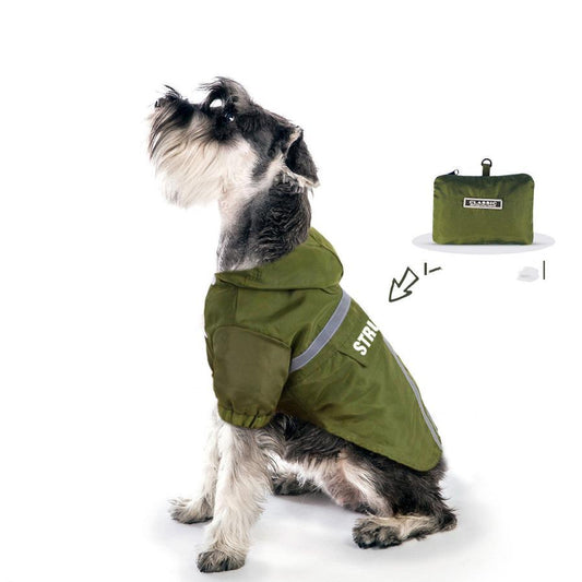 JMT-321930 Waterproof Hooded Pet Raincoat with Reflective Strips for Dogs - Available in Multiple Sizes and Colors