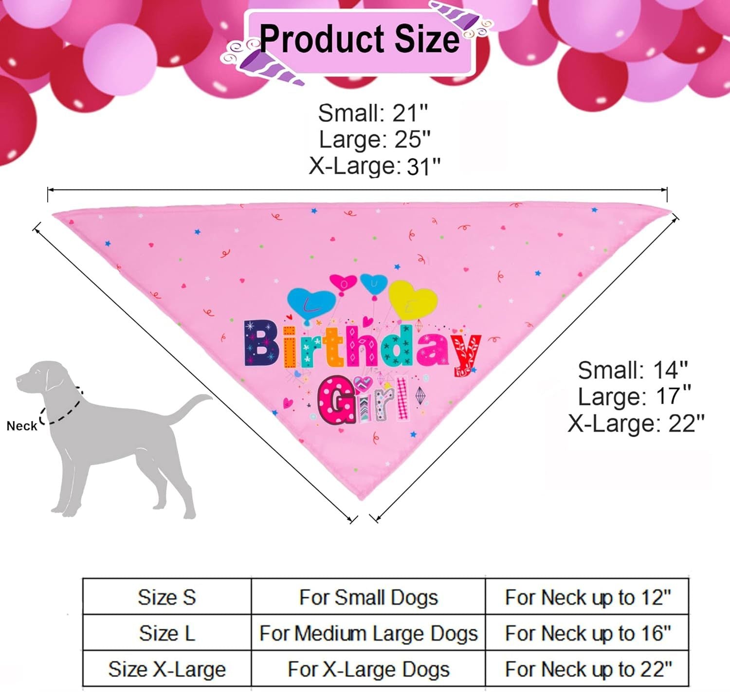 JMT-321994 Dog Birthday Celebration Supplies - Adjustable Party Hat with Numbers and Dog Bandana Set
