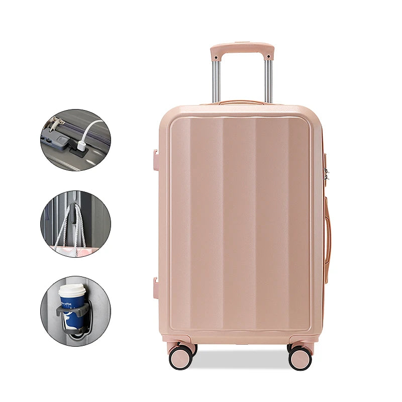 JMT-322058 Custom ABS Luggage Set - Multifunctional Travel Suitcases in 20/24/28 Inch Sizes