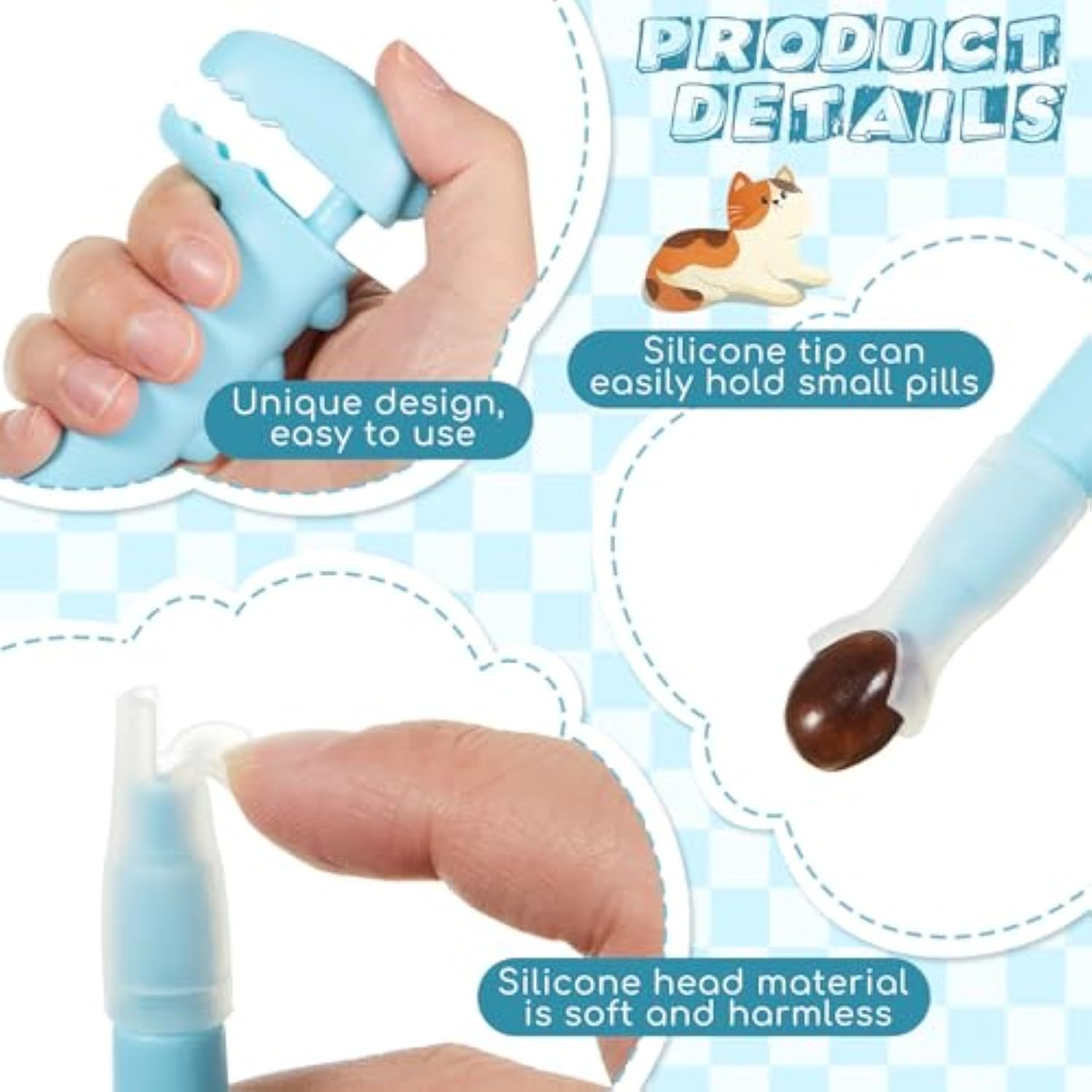 JMT-322186 Pet Pill Shooter Dispenser for Cats and Dogs – 2 Pcs Silicone Syringes with Soft Tip for Easy Oral Medication