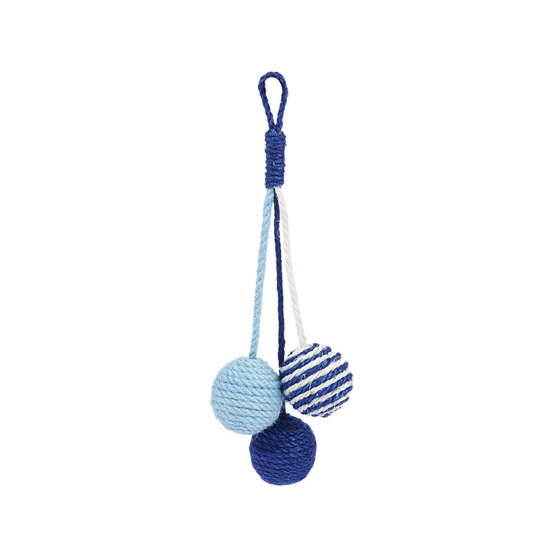 JMT-322314 Catnip Ball with Bite-Resistant Hemp Rope for Playful Cats - Colorful Combinations Available
