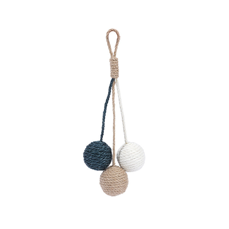 JMT-322314 Catnip Ball with Bite-Resistant Hemp Rope for Playful Cats - Colorful Combinations Available