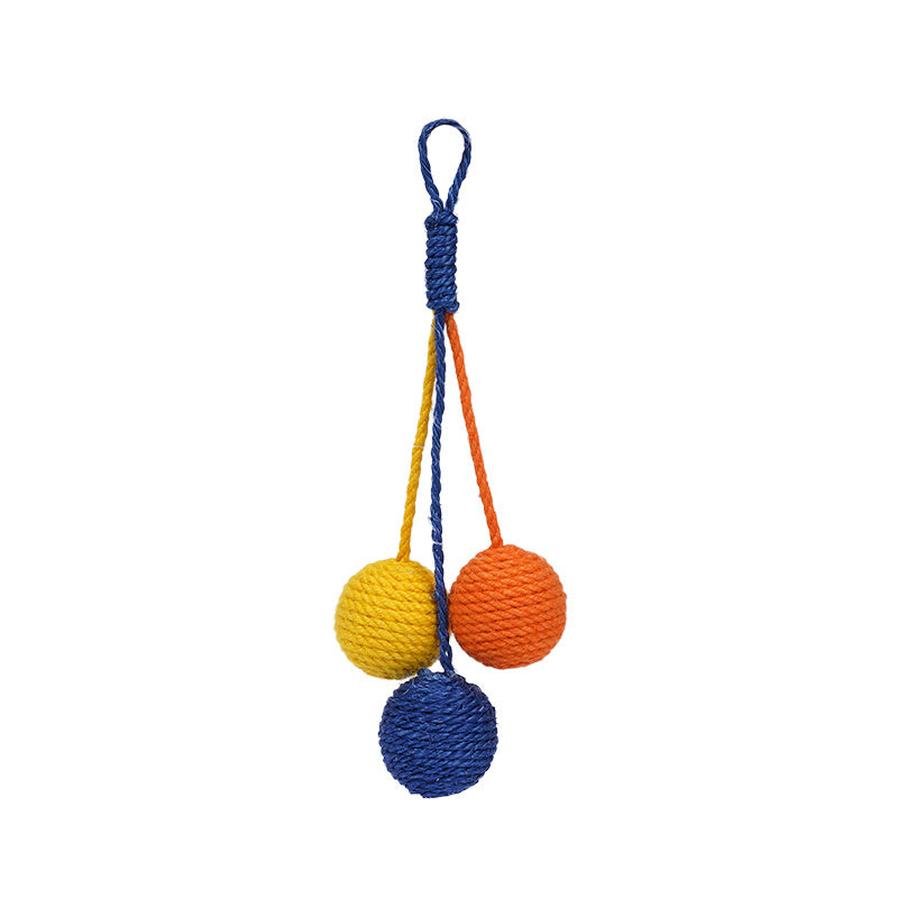 JMT-322314 Catnip Ball with Bite-Resistant Hemp Rope for Playful Cats - Colorful Combinations Available
