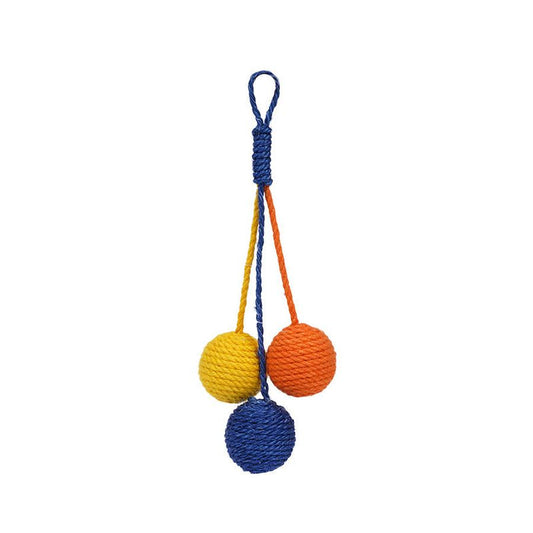 JMT-322314 Catnip Ball with Bite-Resistant Hemp Rope for Playful Cats - Colorful Combinations Available