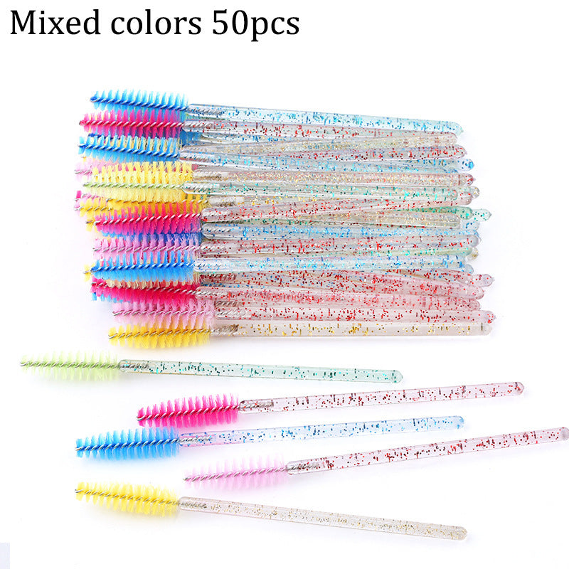 JMT-322442 Crystal Acrylic Eyelash Brush with Nylon Bristles - Multiple Color Options Available