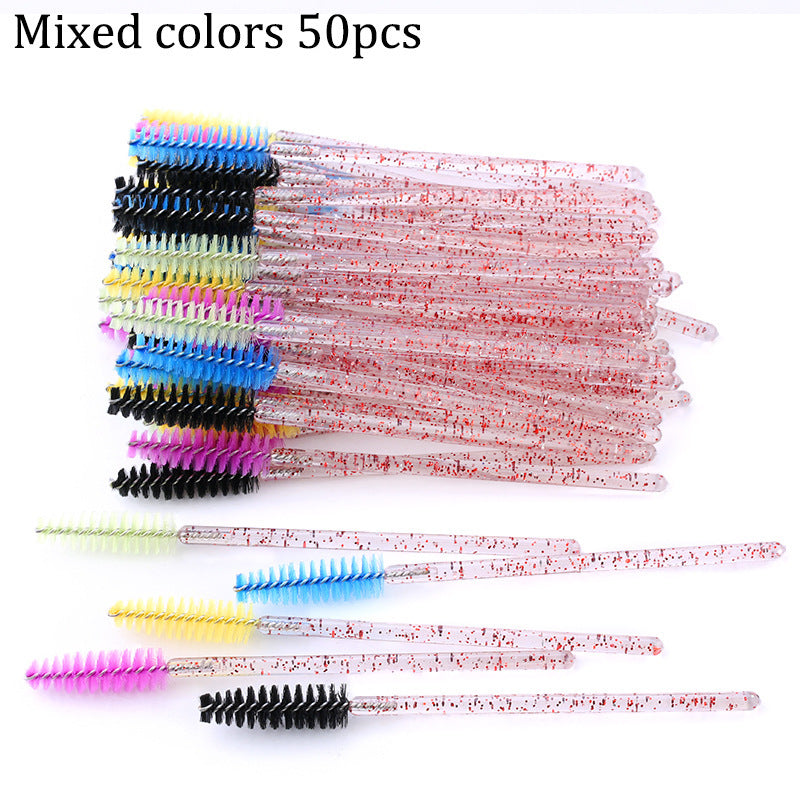 JMT-322442 Crystal Acrylic Eyelash Brush with Nylon Bristles - Multiple Color Options Available