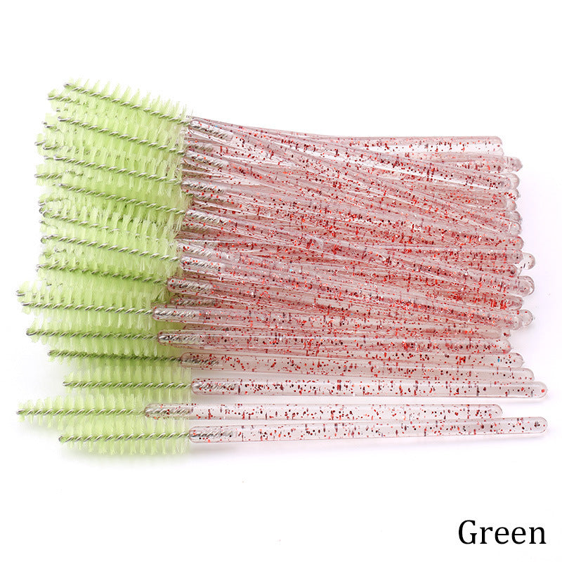JMT-322442 Crystal Acrylic Eyelash Brush with Nylon Bristles - Multiple Color Options Available