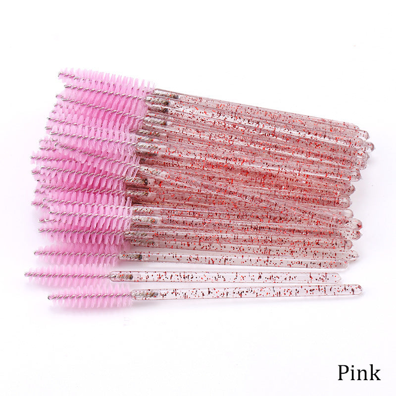 JMT-322442 Crystal Acrylic Eyelash Brush with Nylon Bristles - Multiple Color Options Available