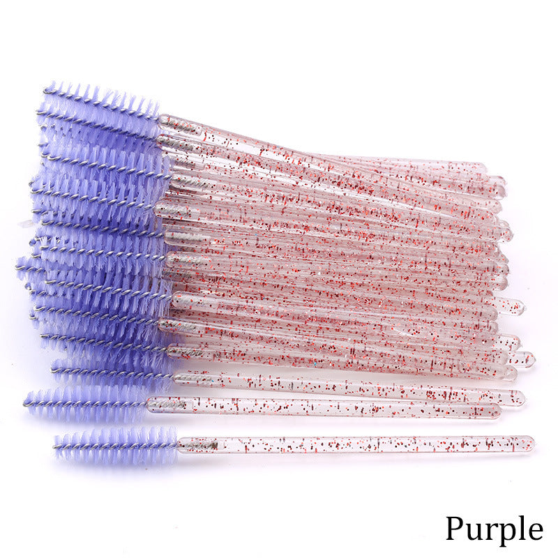 JMT-322442 Crystal Acrylic Eyelash Brush with Nylon Bristles - Multiple Color Options Available