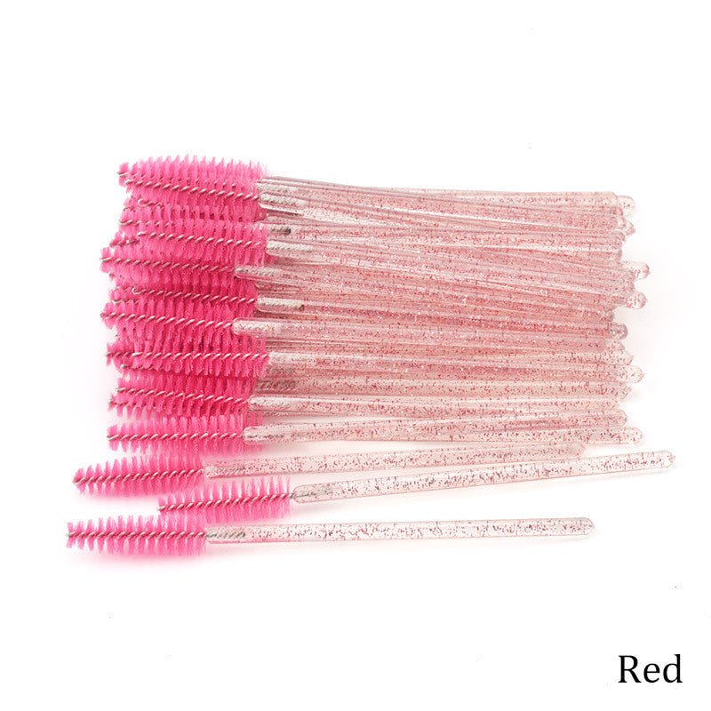 JMT-322442 Crystal Acrylic Eyelash Brush with Nylon Bristles - Multiple Color Options Available