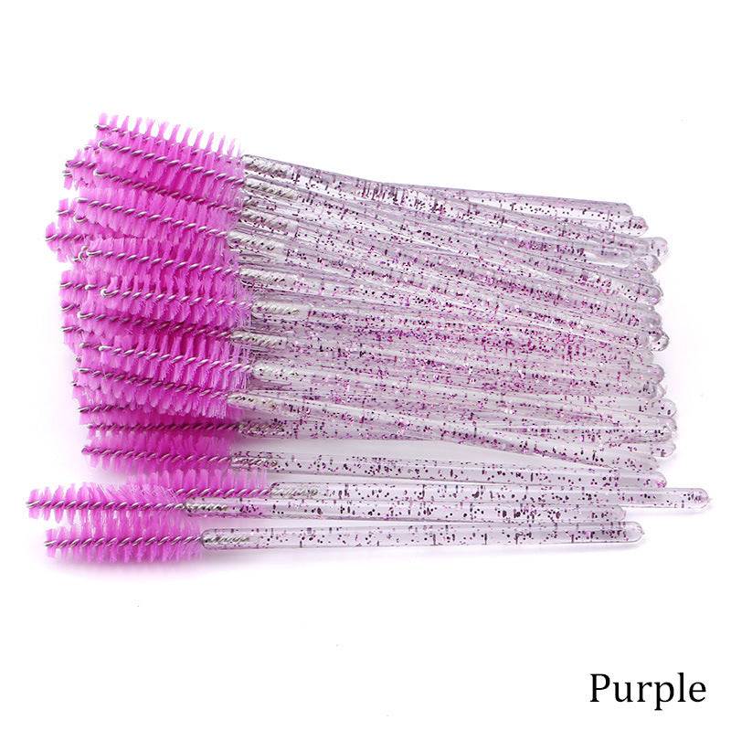 JMT-322442 Crystal Acrylic Eyelash Brush with Nylon Bristles - Multiple Color Options Available