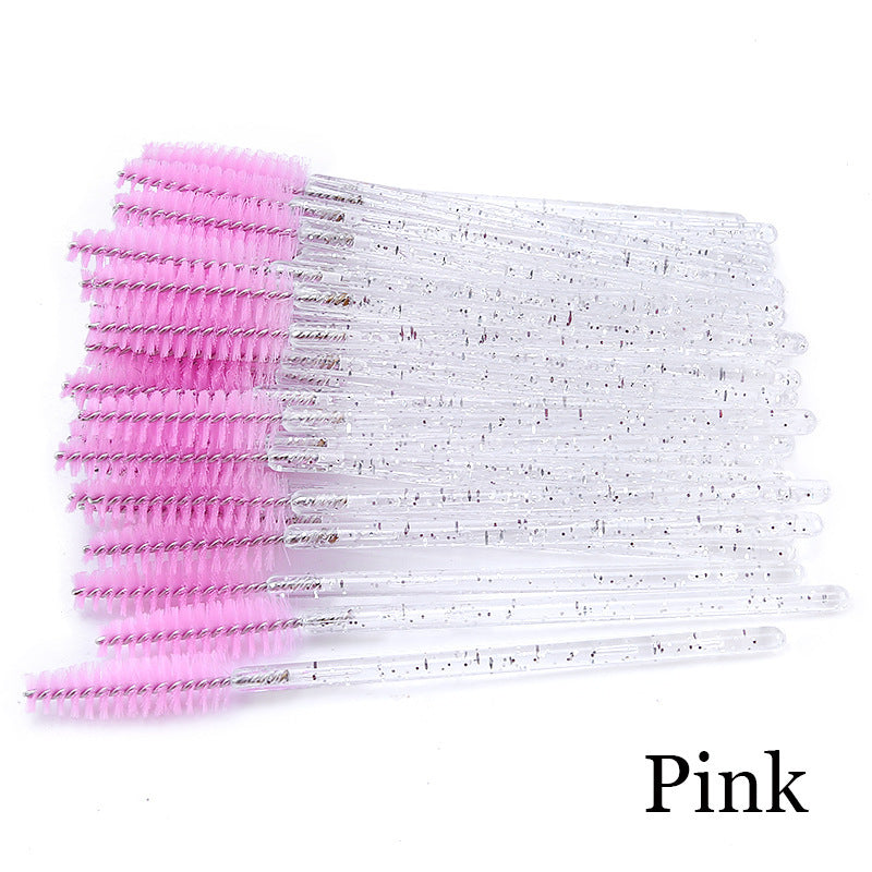 JMT-322442 Crystal Acrylic Eyelash Brush with Nylon Bristles - Multiple Color Options Available