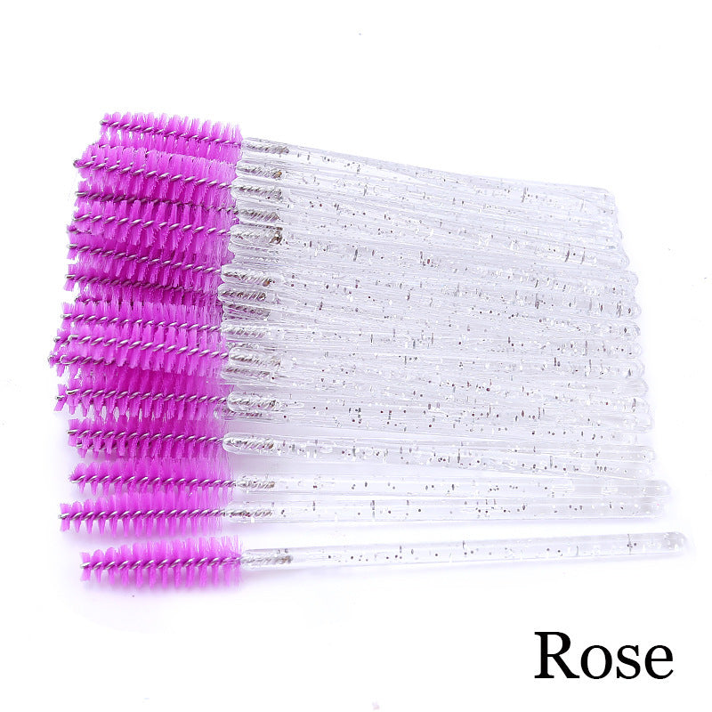JMT-322442 Crystal Acrylic Eyelash Brush with Nylon Bristles - Multiple Color Options Available
