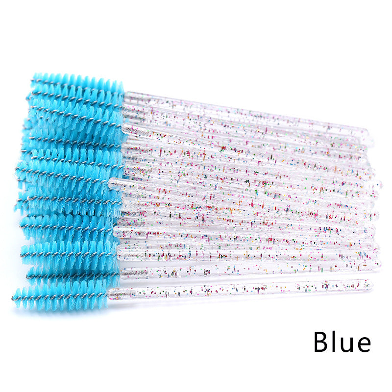 JMT-322442 Crystal Acrylic Eyelash Brush with Nylon Bristles - Multiple Color Options Available