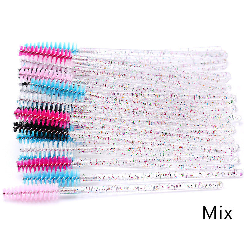 JMT-322442 Crystal Acrylic Eyelash Brush with Nylon Bristles - Multiple Color Options Available
