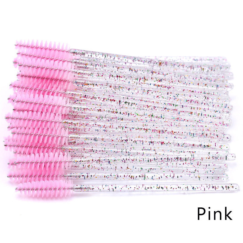 JMT-322442 Crystal Acrylic Eyelash Brush with Nylon Bristles - Multiple Color Options Available