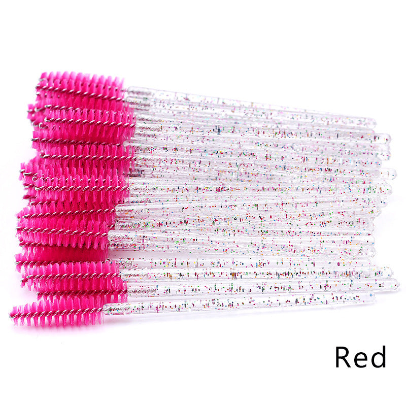 JMT-322442 Crystal Acrylic Eyelash Brush with Nylon Bristles - Multiple Color Options Available