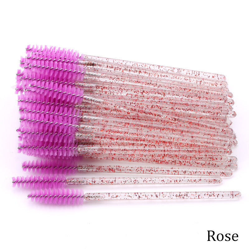 JMT-322442 Crystal Acrylic Eyelash Brush with Nylon Bristles - Multiple Color Options Available