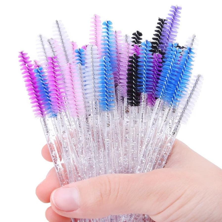 JMT-322442 Crystal Acrylic Eyelash Brush with Nylon Bristles - Multiple Color Options Available