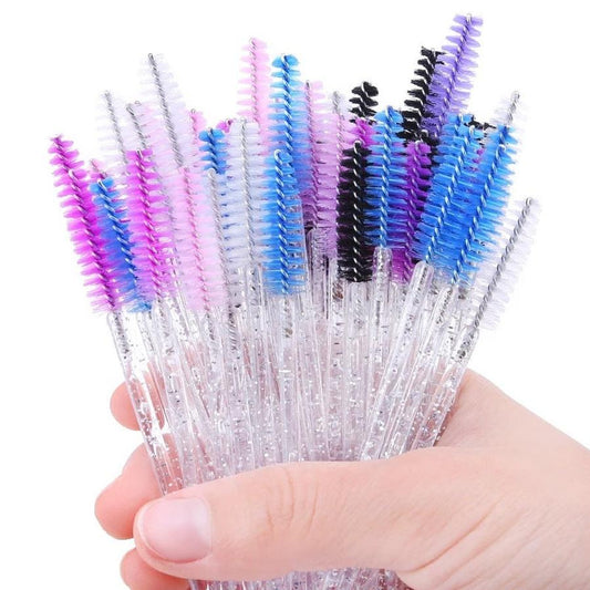 JMT-322442 Crystal Acrylic Eyelash Brush with Nylon Bristles - Multiple Color Options Available
