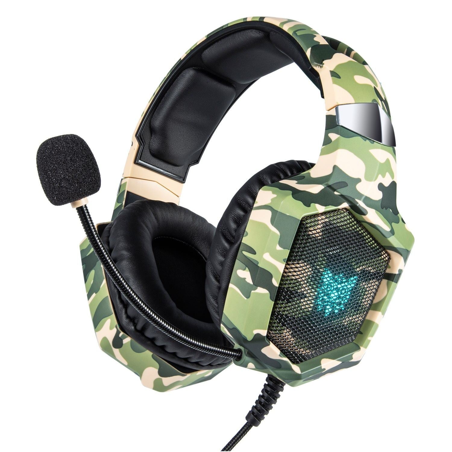 JMT-322506 K8 Camouflage Headphones for PS4, Xbox One, iPhone, and iPad with 3.5mm Inline Plug