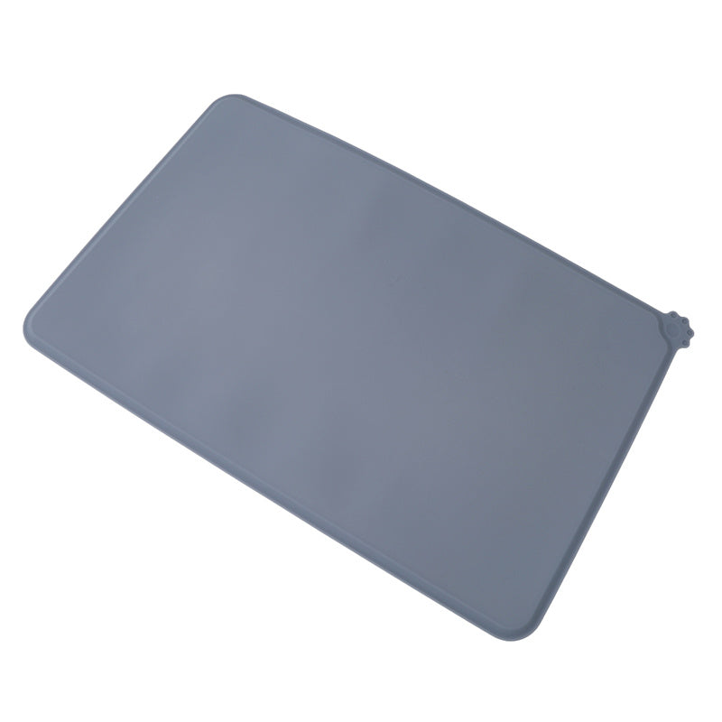 JMT-322634 Modern Silicone Pet Food Mat - Solid Color with Cartoon Design, 47x29.5cm, Available in Black and Gray