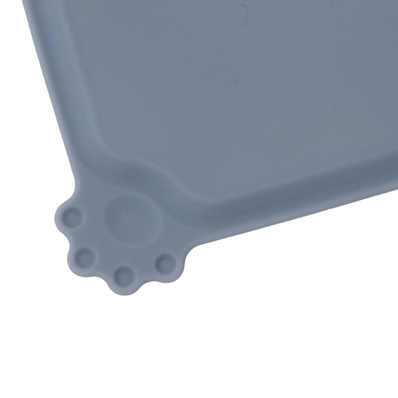 JMT-322634 Modern Silicone Pet Food Mat - Solid Color with Cartoon Design, 47x29.5cm, Available in Black and Gray