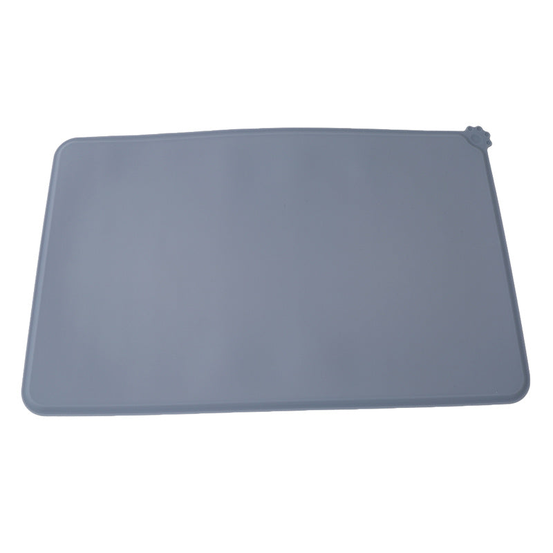 JMT-322634 Modern Silicone Pet Food Mat - Solid Color with Cartoon Design, 47x29.5cm, Available in Black and Gray