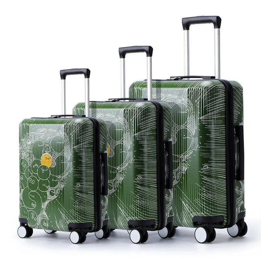 JMT-322890 Customised Pattern ABS and PC Aluminium Trolley Luggage Set for Travel