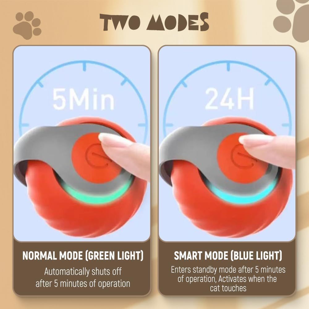 JMT-323146 Self-Rolling Interactive Cat and Dog Toy Ball with Touch Control - Rechargeable, Durable, and Easy to Clean